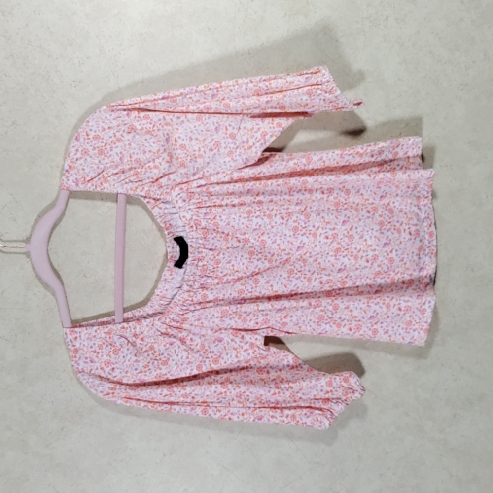 7179 Sanctuary orange & lavender floral print cropped top M